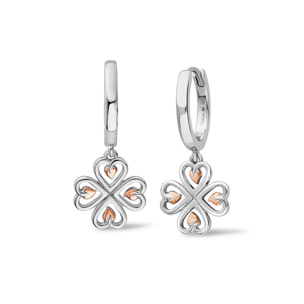 Clogau Tree Of Life Heart Drop Earrings in Silver