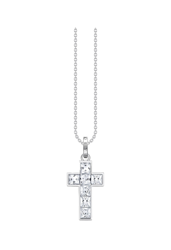 Thomas Sabo Cubic Zirconia Princess Cut Cross Necklace