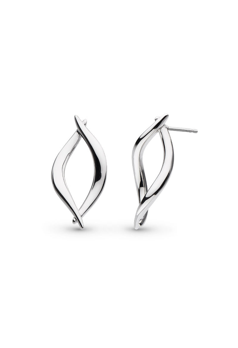 Kit Heath Entwine Twine Twist Link Stud Earrings in Silver