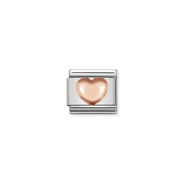 Nomination Composable Classic Link Raised Heart in Rose Gold