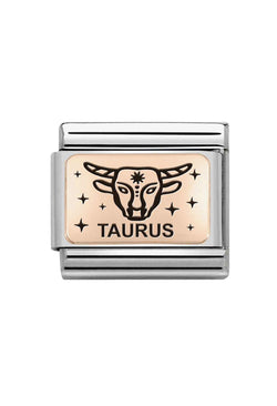 Nomination Composable Classic Link Zodiac Taurus in 9k Rose Gold