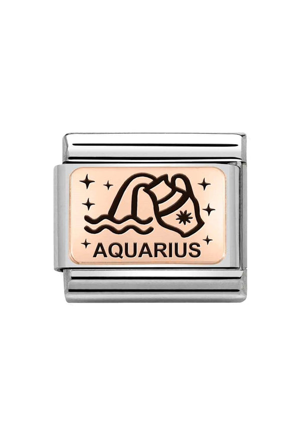 Nomination Composable Classic Link Zodiac Aquarius in 9k Rose Gold