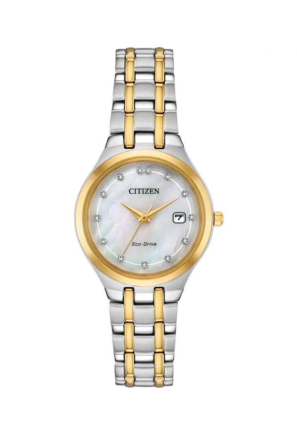 Citizen Ladies Eco-Drive Mother Of Pearl Diamond Dial Bracelet Watch