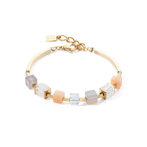 Coeur De Lion Crystal Grey & Nude Bracelet Gold Plated