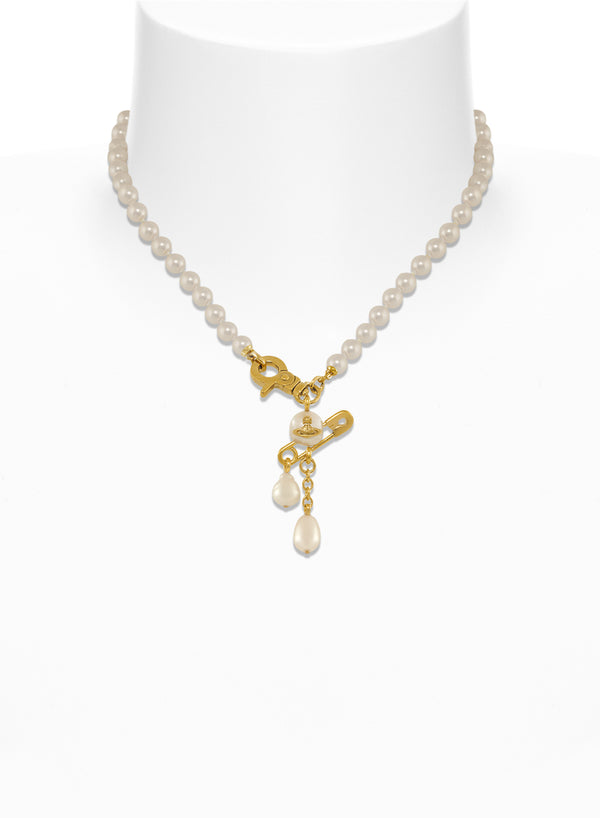 Vivienne Westwood Claude Small Pearl Necklace Gold Plated