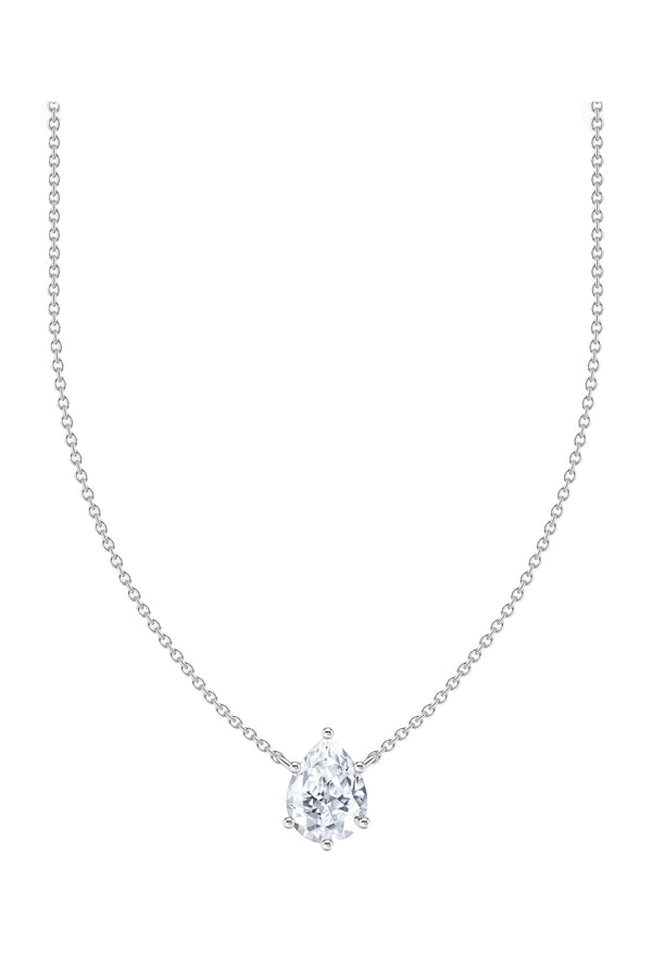 Thomas Sabo Drop Shaped Cubic Zirconia Necklace Sterling Silver