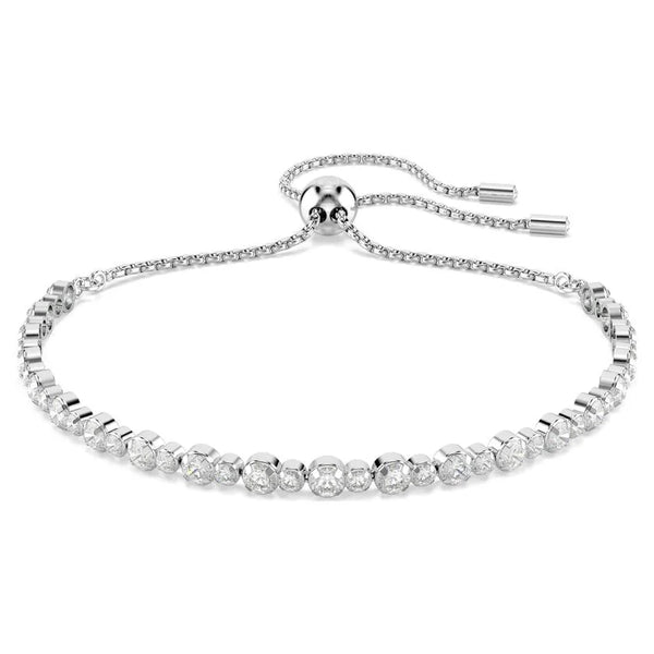 Swarovski Matrix Tennis Mixed Round Cuts Bracelet Rhodium Plated