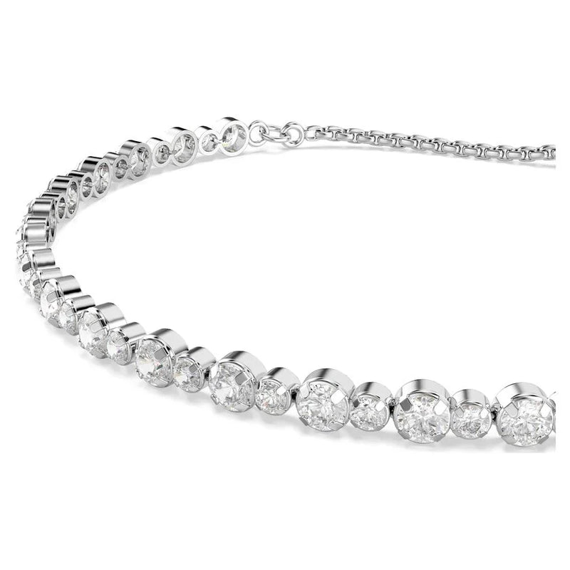 Swarovski Matrix Tennis Mixed Round Cuts Bracelet Rhodium Plated