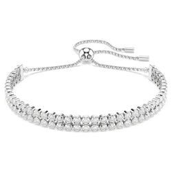 Swarovski Matrix Double Row Tennis Bracelet Rhodium Plated