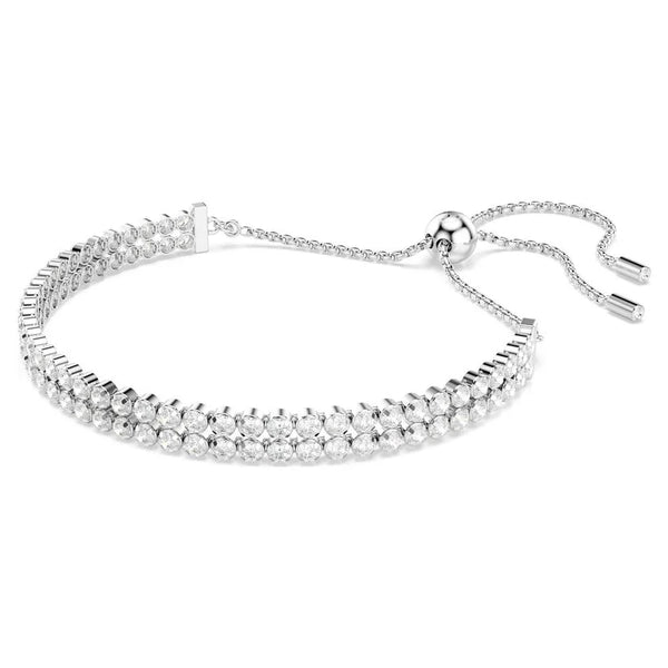 Swarovski Matrix Double Row Tennis Bracelet Rhodium Plated