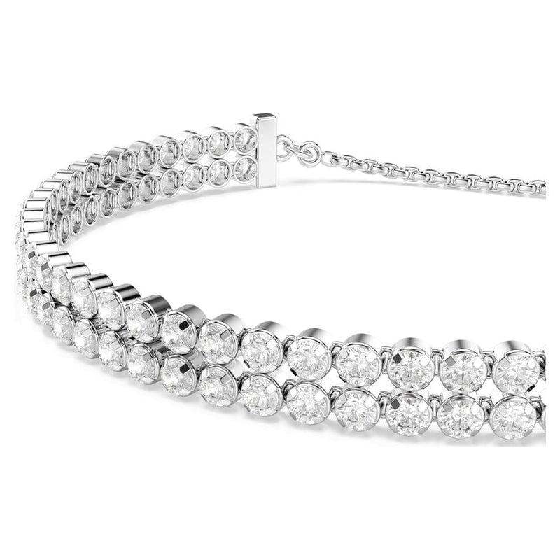 Swarovski Matrix Double Row Tennis Bracelet Rhodium Plated