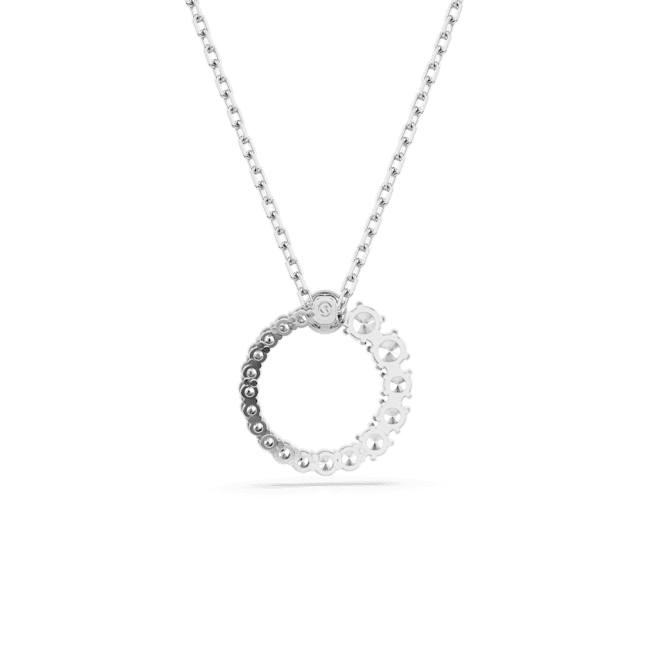 Swarovski Matrix Pendant, Crystal Pearl Circle, Rhodium plated