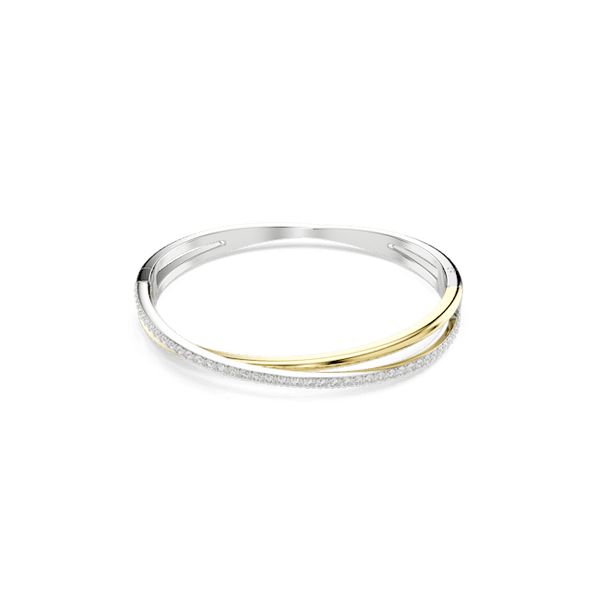 Swarovski Hyperbola Bangle, Round cut, White, Mixed metal