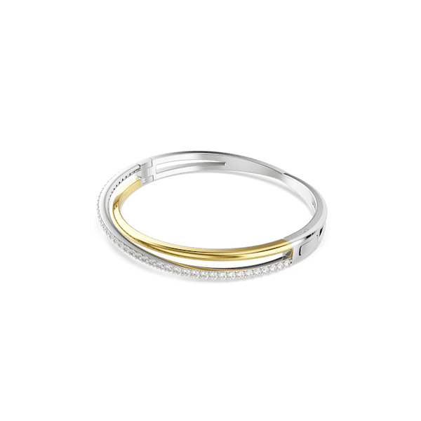 Swarovski Hyperbola Bangle, Round cut, White, Mixed metal