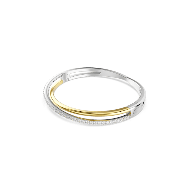 Swarovski Hyperbola Bangle, Round cut, White, Mixed metal