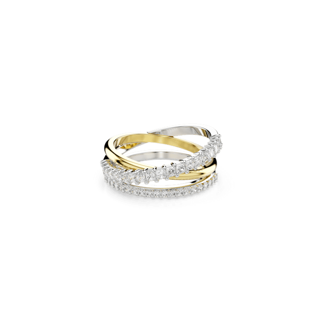 Swarovski Hyperbola 3 Band Mixed Cuts Ring in Mixed Metal