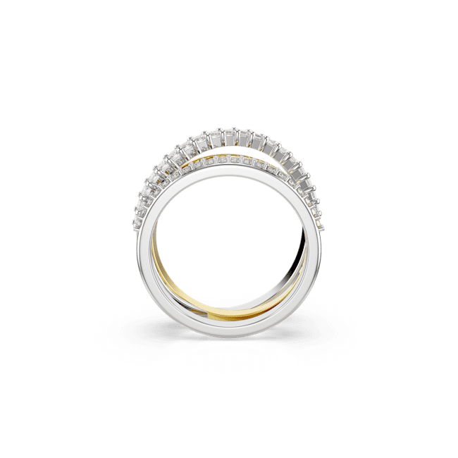 Swarovski Hyperbola 3 Band Mixed Cuts Ring in Mixed Metal