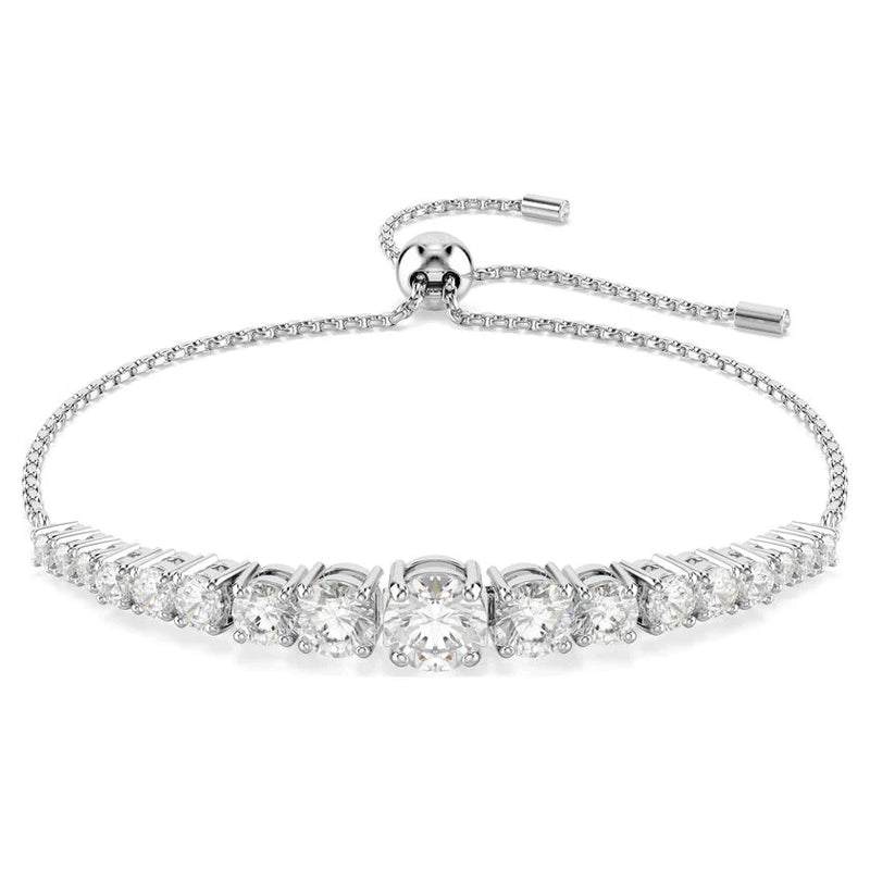 Swarovski Matrix Graduated Tennis Bracelet Rhodium Plated