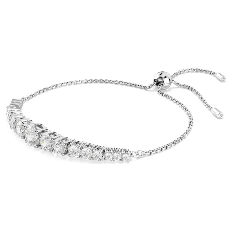 Swarovski Matrix Graduated Tennis Bracelet Rhodium Plated