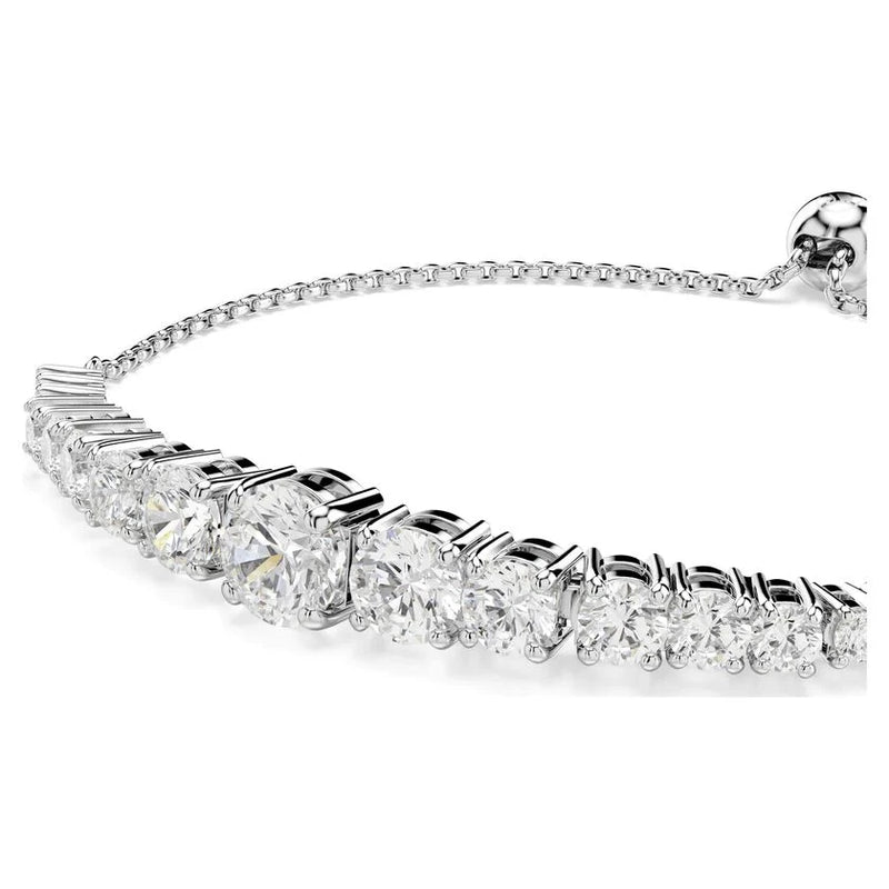 Swarovski Matrix Graduated Tennis Bracelet Rhodium Plated