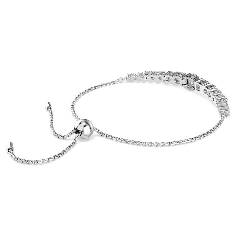 Swarovski Matrix Graduated Tennis Bracelet Rhodium Plated