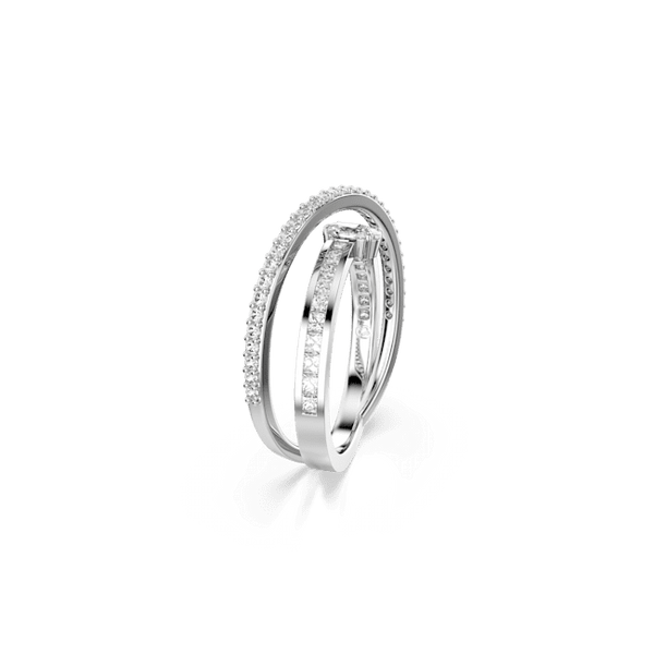 Swarovski Hyperbola Mixed Cuts Ring Rhodium Plated