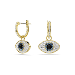 Swarovski Symbolica drop earrings, Evil eye, Gold-tone plated