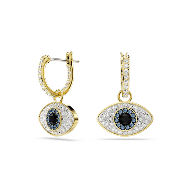 Swarovski Symbolica drop earrings, Evil eye, Gold-tone plated