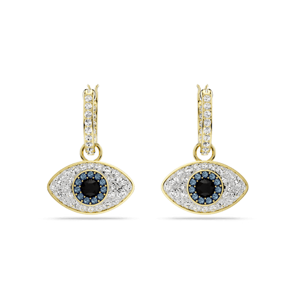 Swarovski Symbolica drop earrings, Evil eye, Gold-tone plated