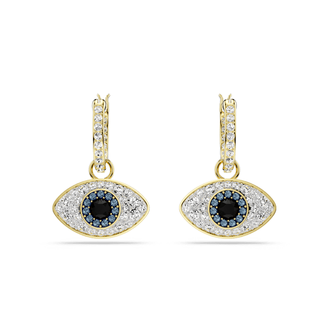 Swarovski Symbolica drop earrings, Evil eye, Gold-tone plated