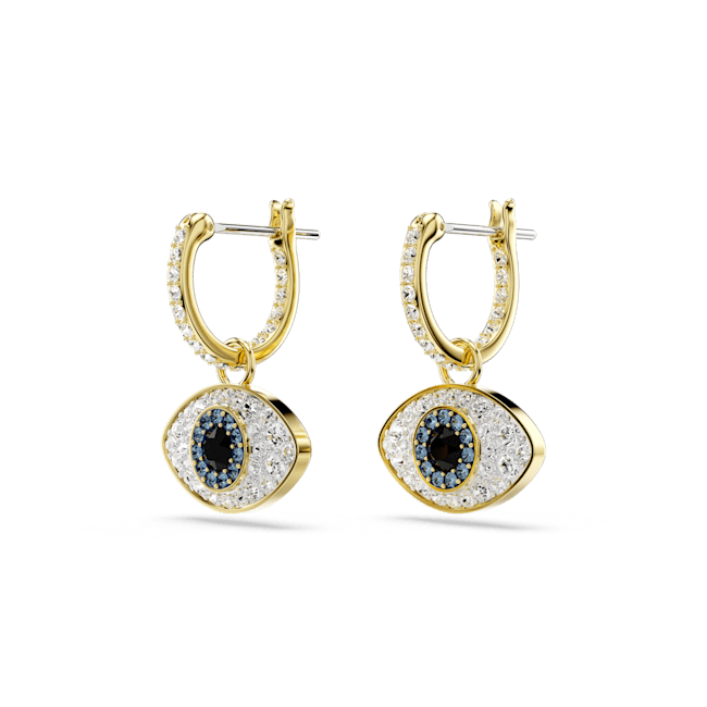 Swarovski Symbolica drop earrings, Evil eye, Gold-tone plated