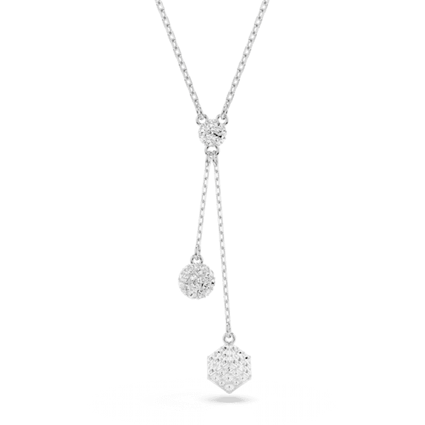 Swarovski Dextera Sphere, Cube Pendant Rhodium Plated