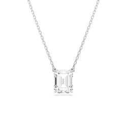 Swarovski Stilla Pendant, Octagon Cut, Rhodium Plated