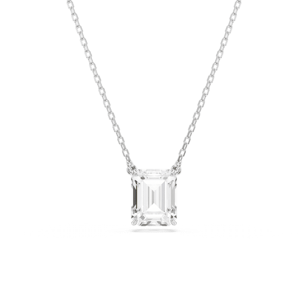 Swarovski Stilla Pendant, Octagon Cut, Rhodium Plated