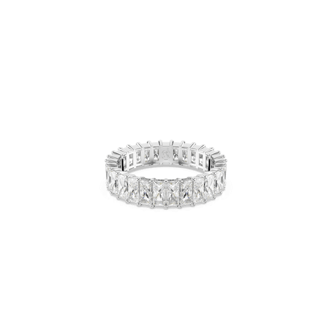 Swarovski Matrix, Baguette Cut Ring Rhodium Plated