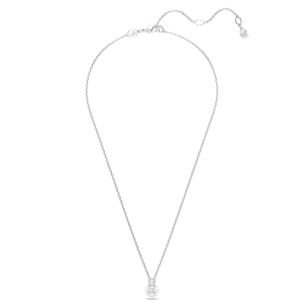 Swarovski Matrix Pendant, Pearl With crystal, Rhodium plated