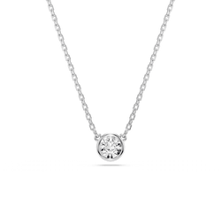 Swarovski Imber Round Cut Bezel Set Pendant Rhodium Plated