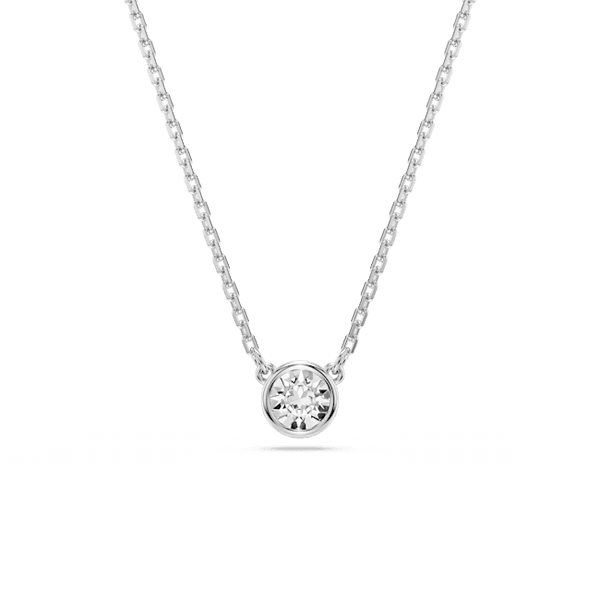 Swarovski Imber Round Cut Bezel Set Pendant Rhodium Plated