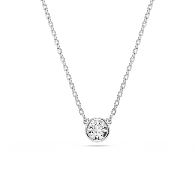 Swarovski Imber Round Cut Bezel Set Pendant Rhodium Plated