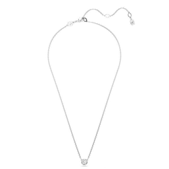 Swarovski Imber Round Cut Bezel Set Pendant Rhodium Plated