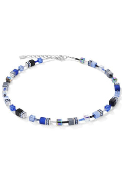 Coeur De Lion Geocube Blue Grey Necklace