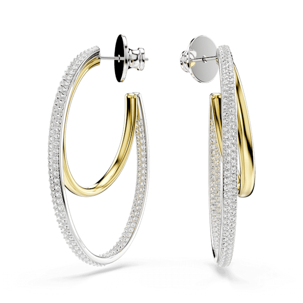 Swarovski Hyperbola Hoop Earrings Mixed Metals