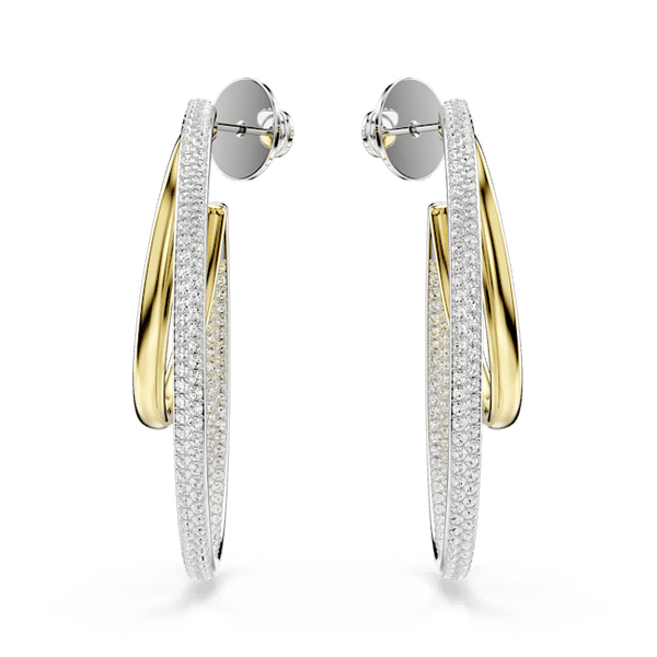 Swarovski Hyperbola Hoop Earrings Mixed Metals