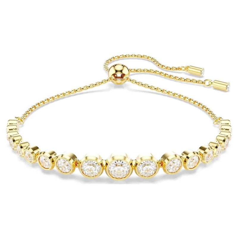 Swarovski Imber Round Cut Graduated Tennis Bracelet Gold Plated