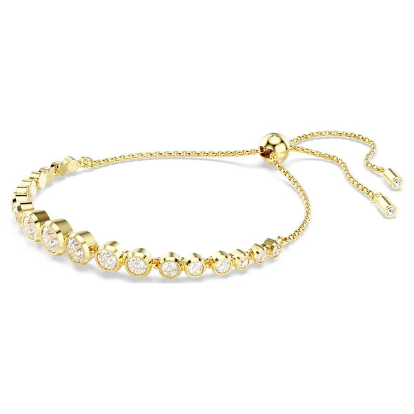 Swarovski Imber Round Cut Graduated Tennis Bracelet Gold Plated