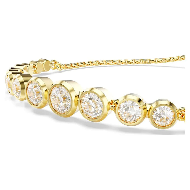 Swarovski Imber Round Cut Graduated Tennis Bracelet Gold Plated