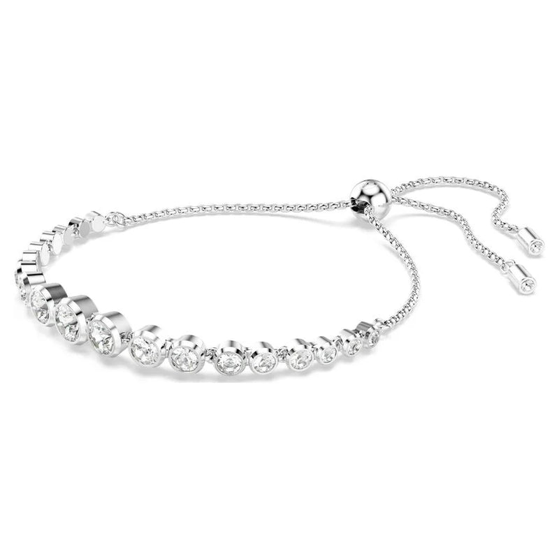 Swarovski Imber Round Cut Graduated Tennis Bracelet Rhodium Plated