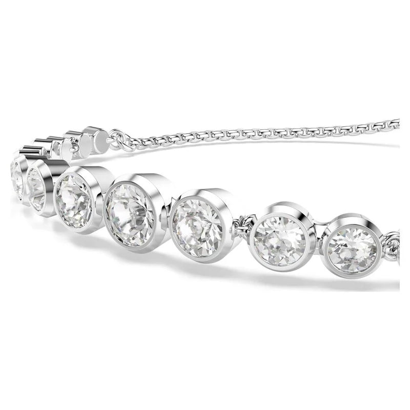 Swarovski Imber Round Cut Graduated Tennis Bracelet Rhodium Plated