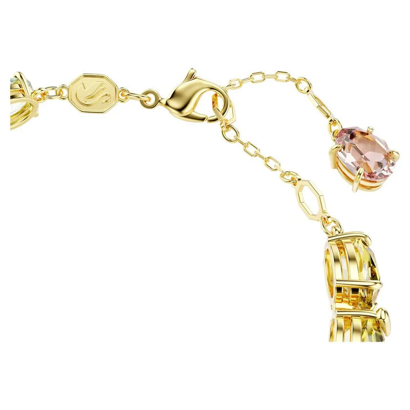 Swarovski Gema Mixed Cut Multicoloured Tennis Bracelet Gold Plated