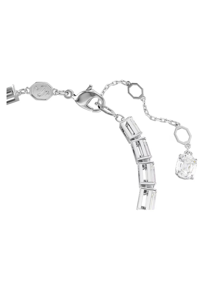 Swarovski Matrix Baguette Cut Tennis Bracelet Rhodium Plated